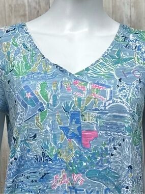 Lilly Pulitzer Etta V-Neck Lilly Loves Texas T-Shirt [6086]